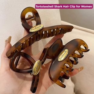 Tortoiseshell Shark Hair Clip for Women
