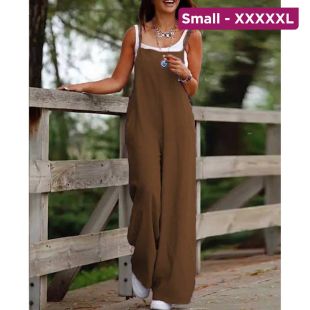 Linen Wide-Leg Overalls for Women