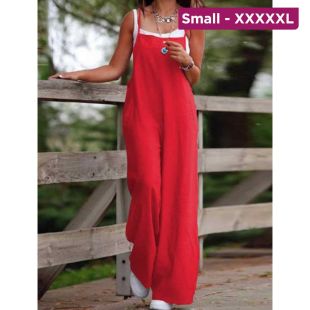 Casual Linen Wide-Leg Overalls for Women