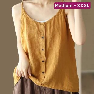 Cotton Linen Strappy Top for Women