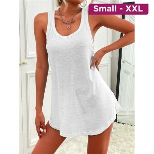 U-Neck Sleeveless Bodice Gown Dress for Women