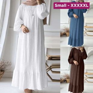 Long Dress Bubble Sleeves for Women