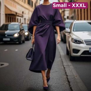 Elegant Bat-Sleeve Waist-Controlled Fashion Dress for Women