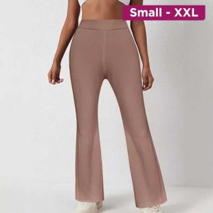 Essential High-Waisted Ribbed Fitted Pants for Women