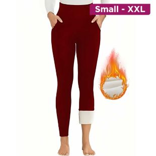Fleece Lined Trousers With Pocket For Women