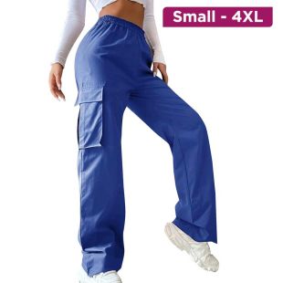 Casual Wide Leg Low Waist Trousers For Women