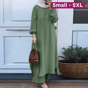 Long Style Shirt and Pants Set for Women