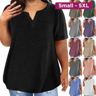 Women’s Loose Short Sleeve T-Shirt with Pocket