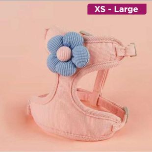 Adjustable Cat Harness with 3D Flower Design