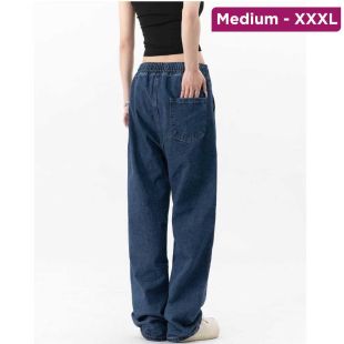 Loose Fitting Jeans With Elastic Waist For Women