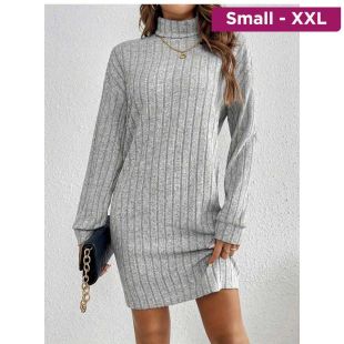 Short High Neck Knit Dress For Women