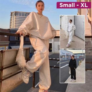 American Style Loose Fit Sports Hoodie Set For Women