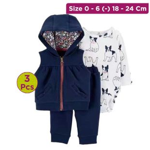 طقم ثلاث قطع بتصميم كلب للأطفال