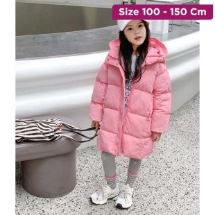 جاكيت شتوي مبطن بغطاء رأس للبنات