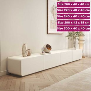 Modern Wooden TV Table with Doors and Drawers