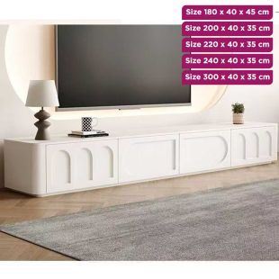 Wooden TV Table with 2 Drawers and Double Doors