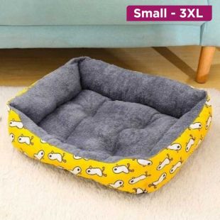 Padded Pet Bed with Yellow Duck Design