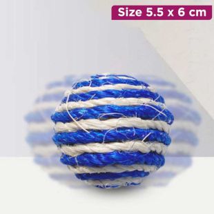 كرة لعب للقطط من السيزال مع جرس داخلي 1 حبة بألوان متنوعة