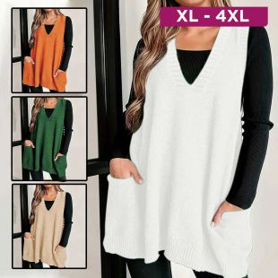 V-Neck Sleeveless Cardigan For Women