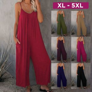 Loose Fit Sleeveless Summer Jumpsuit For Women
