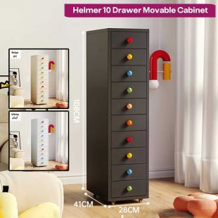 Helmer 10 Drawer Movable Cabinet