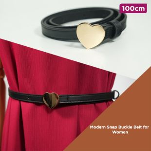 Modern Snap Buckle Belt for Women 100cm