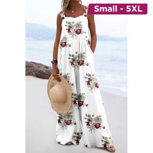 جمبسوت صيفى بدون أكمام بتصميم Grey Flowers للسيدات