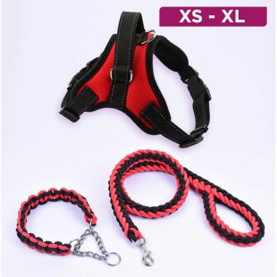 Dog Chest Harness Set with Leash and Collar