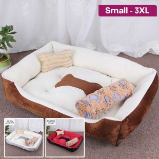 Warm and Comfortable Padded Bed With Blanket and Toy For Pets