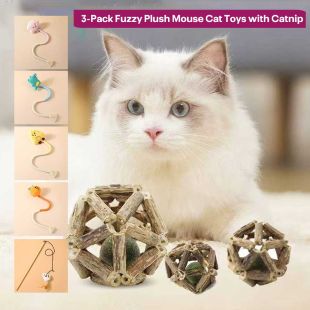 Fuzzy Plush Mouse Cat Toys with Catnip