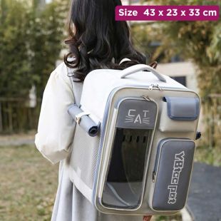 حقيبة ظهر فاخرة للحيوانات الأليفة بتهوية مزدوجة