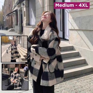 Wool Plaid Lined Coat Women