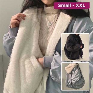 Women's double-sided fur-lined jacket