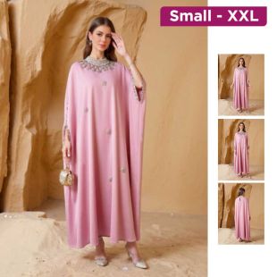 عباية برقبة مرصعة أنيقة للسيدات