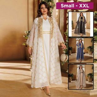 Women’s Elegant Kaftan Set with Inner Dress