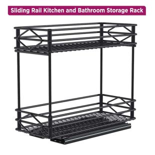 Sliding Rail Kitchen and Bathroom Storage Rack