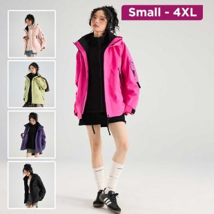 Waterproof Outdoor Jacket Set 2Pcs with Hood