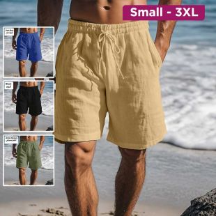 Cotton Linen Drawstring Breathable Beach Casual Mid Pants