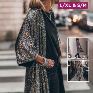 Elegant Shimmer Detail Cardigan For Women