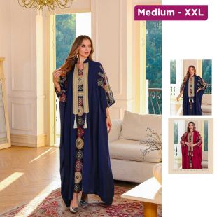 Embroidered Two-Piece Kaftan for Women