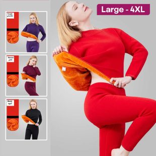 Women's Velvet-Lined Thermal Loungewear Set