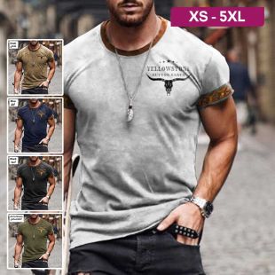 Summer Short Sleeves 3D Letter Design T-shirt For Men