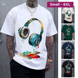 Music Headphone Print Short Sleeves T-Shirt For Unisex