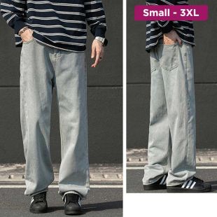 Wide Leg Denim Pants for Men