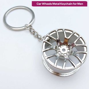 Car Wheels Metal Keychain for Men