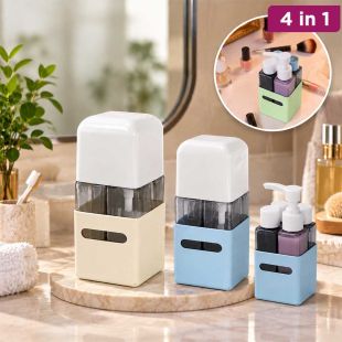 4-in-1 Square Travel Toiletry Bottle Set