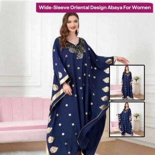 عباية بأكمام واسعة وتصميم شرقي للسيدات