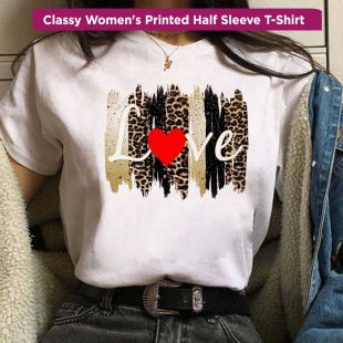 Classy Women's Printed Half Sleeve T-Shirt