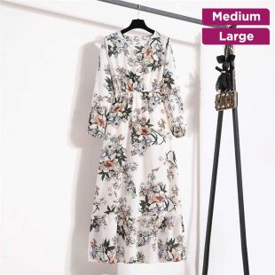 Classy Long Printed Chiffon Dress for Women