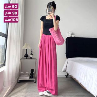 بنطلون صيفي فضفاض بخصر عالٍ للسيدات